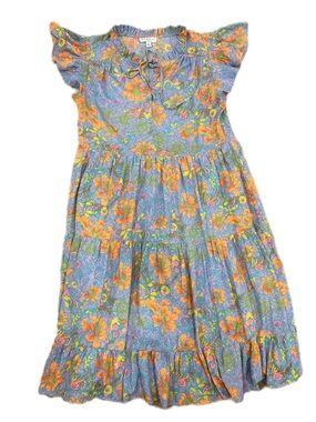 Current Air Mini Floral Dress in Blue and Orange